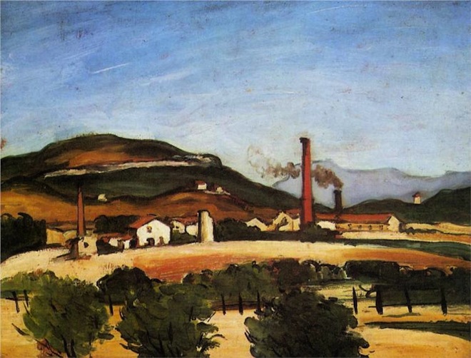 Paul Cezanne | Factories Near Mont de Cengle (1870)