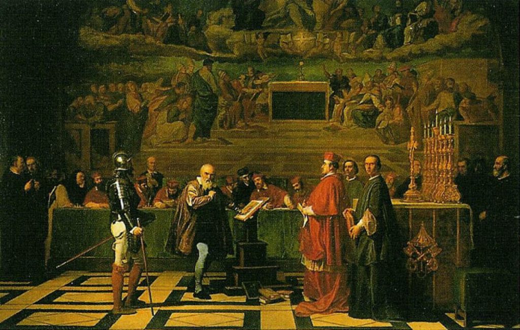 Joseph Nicolaus Robert-Fleury, Galileo Galilei before the Holy Office in the Vatican, 1847